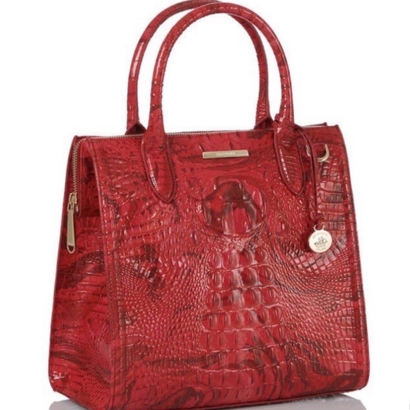 Brahmin Handbags - Brahmin Red Crocodile-Embossed Satchel